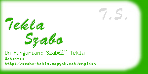 tekla szabo business card